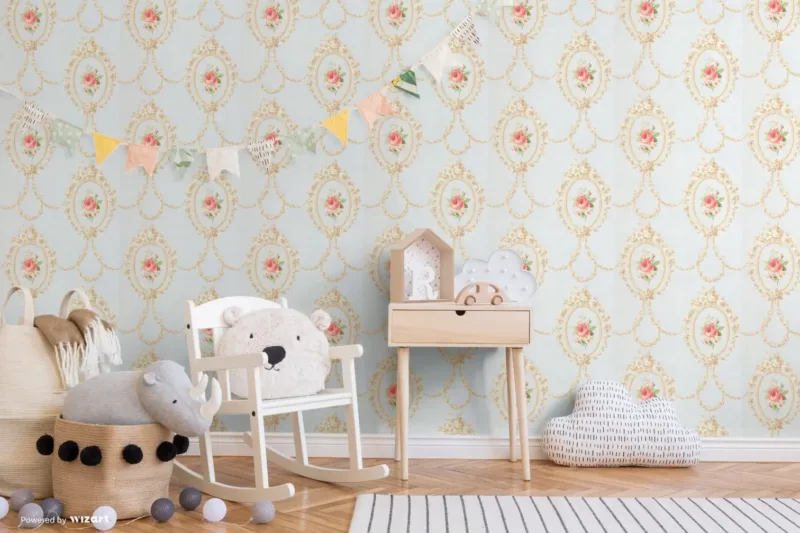 SK Filson Duck Egg Floral Wallpaper