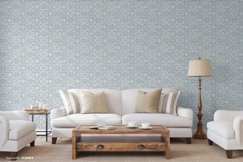 SK Filson Blue Mozaic Tiles Wallpaper