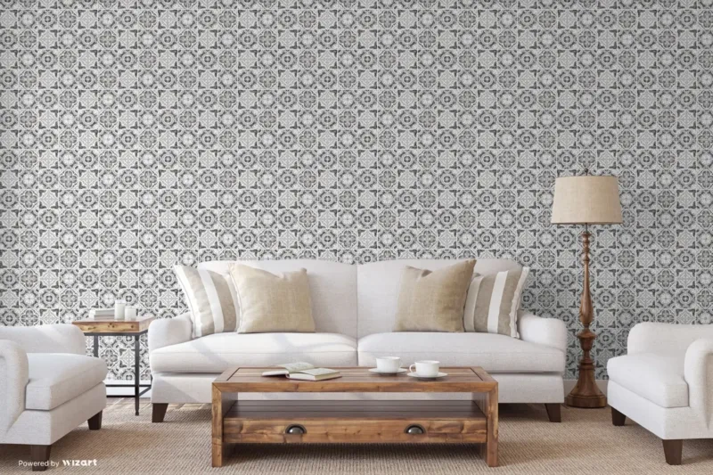 SK Filson Grey Mozaic Tiles Wallpaper