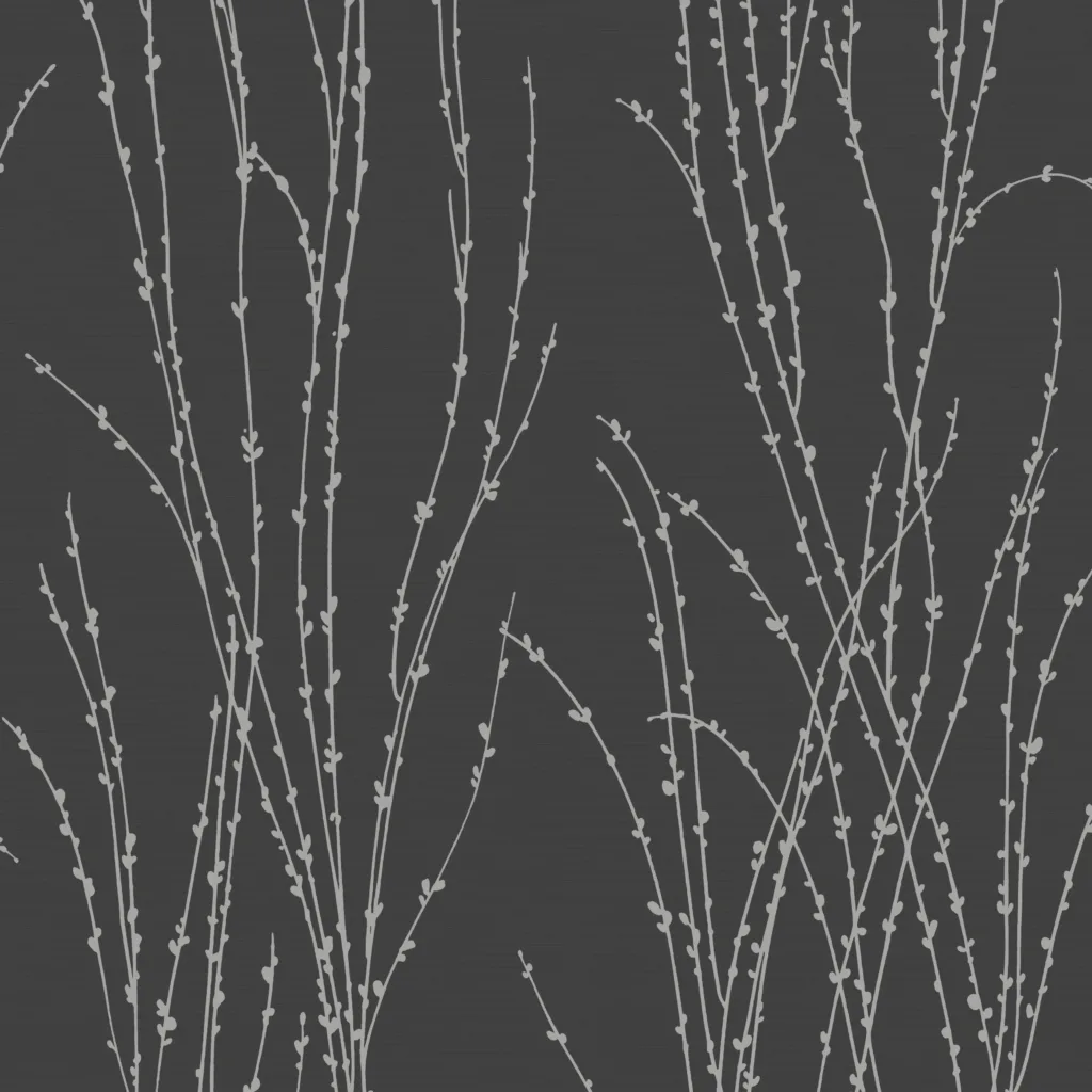 SK Filson Black Botanical Ferns Wallpaper